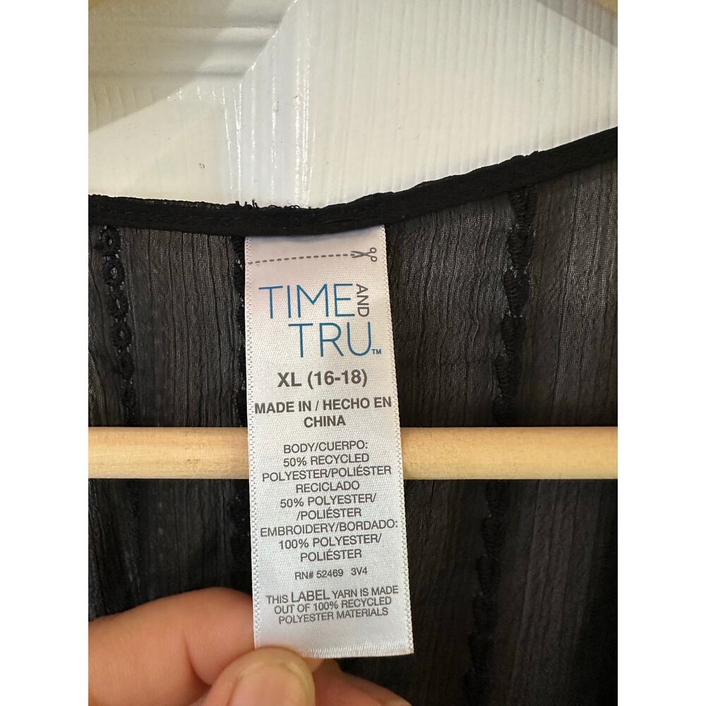 Time and Tru Black Braided Waist Kaftan Swim Cover-Up - Size XL (16-18) - NWT - Picture 6 of 7
